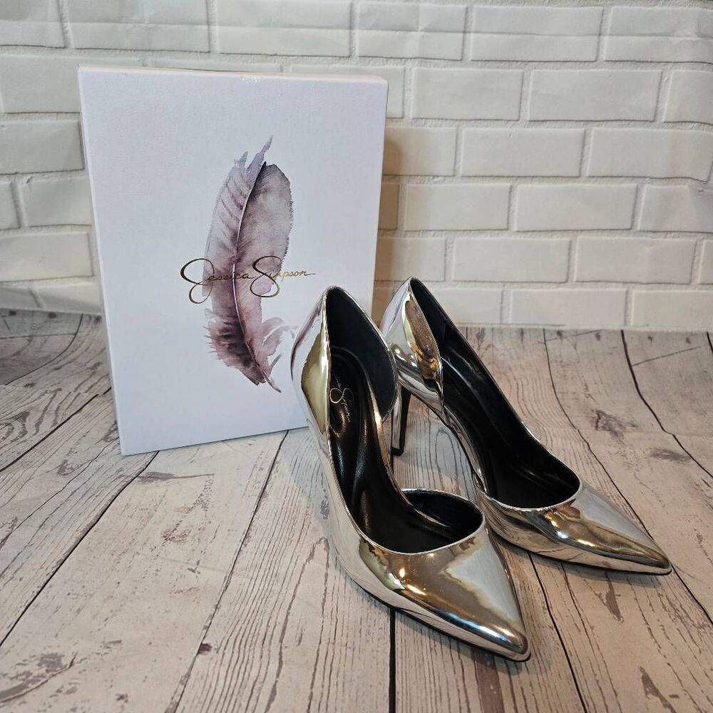 Jessica Simpson Silver Stilettos Womens Size 6.5